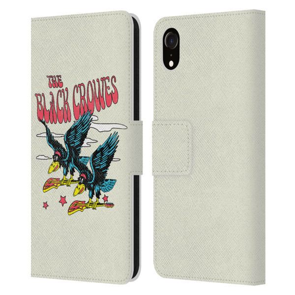 The Black Crowes Graphics Flying Guitars Leather Book Wallet Case Cover For Apple iPhone XR