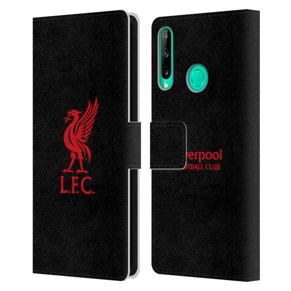 Liverpool Football Club Liver Bird Red Logo On Black Leather Book Wallet Case Cover For Huawei P40 lite E