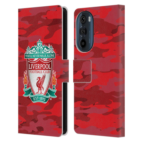 Liverpool Football Club Camou Home Colourways Crest Leather Book Wallet Case Cover For Motorola Edge 30