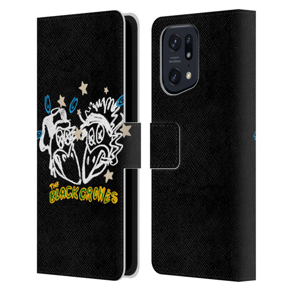The Black Crowes Graphics Heads Leather Book Wallet Case Cover For OPPO Find X5 Pro