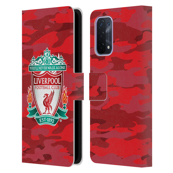 Liverpool Football Club Camou Home Colourways Crest Leather Book Wallet Case Cover For OPPO A54 5G