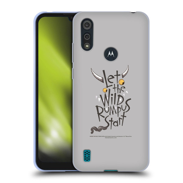 Where the Wild Things Are Literary Graphics Rumpus Soft Gel Case for Motorola Moto E6s (2020)