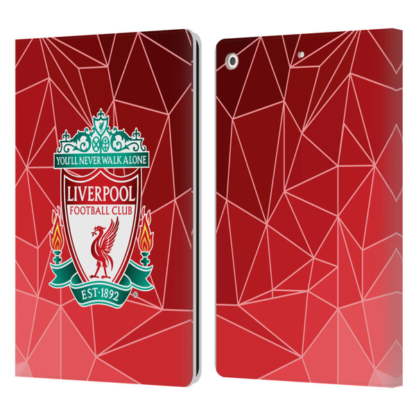 Liverpool Football Club Crest & Liverbird 2 Geometric Leather Book Wallet Case Cover For Apple iPad 10.2 2019/2020/2021