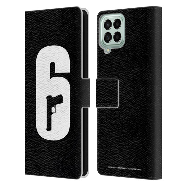 Tom Clancy's Rainbow Six Siege Logos Black And White Leather Book Wallet Case Cover For Samsung Galaxy M53 (2022)