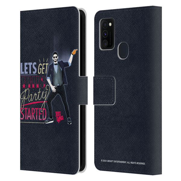 Just Dance Artwork Compositions Party Started Leather Book Wallet Case Cover For Samsung Galaxy M30s (2019)/M21 (2020)