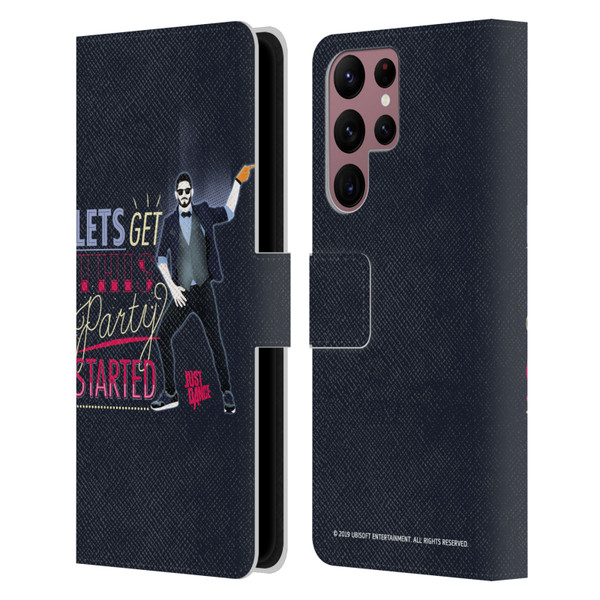Just Dance Artwork Compositions Party Started Leather Book Wallet Case Cover For Samsung Galaxy S22 Ultra 5G