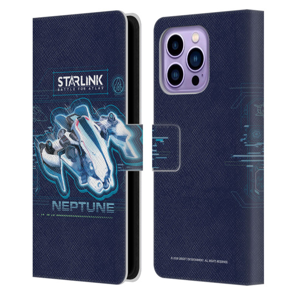 Starlink Battle for Atlas Starships Neptune Leather Book Wallet Case Cover For Apple iPhone 14 Pro Max
