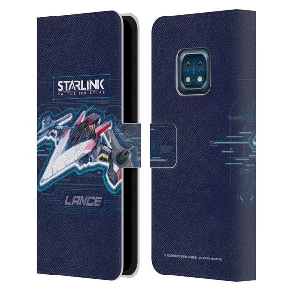 Starlink Battle for Atlas Starships Lance Leather Book Wallet Case Cover For Nokia XR20