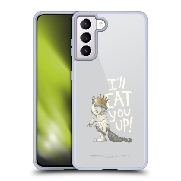 Where the Wild Things Are Literary Graphics Eat You Up Soft Gel Case for Samsung Galaxy S21+ 5G