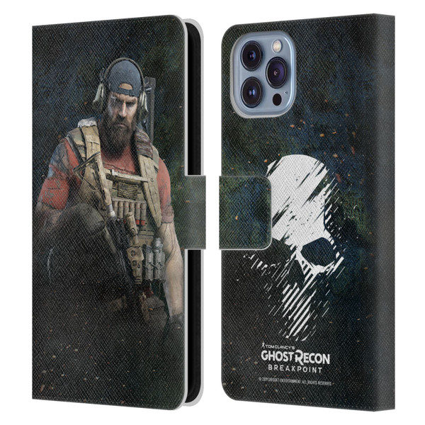 Tom Clancy's Ghost Recon Breakpoint Character Art Nomad Leather Book Wallet Case Cover For Apple iPhone 14