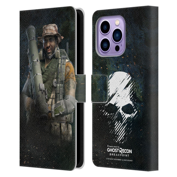 Tom Clancy's Ghost Recon Breakpoint Character Art Fixit Leather Book Wallet Case Cover For Apple iPhone 14 Pro Max