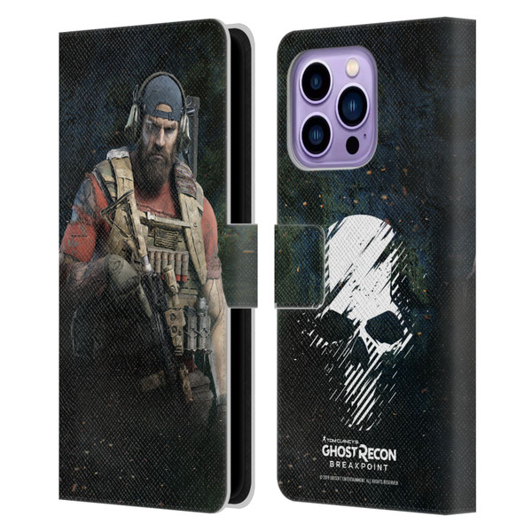 Tom Clancy's Ghost Recon Breakpoint Character Art Nomad Leather Book Wallet Case Cover For Apple iPhone 14 Pro Max