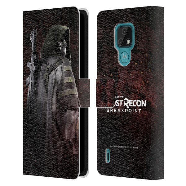 Tom Clancy's Ghost Recon Breakpoint Character Art Colonel Walker Leather Book Wallet Case Cover For Motorola Moto E7