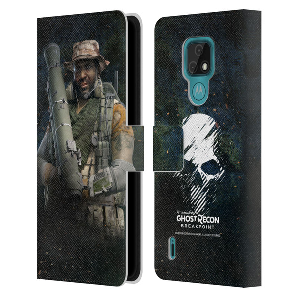 Tom Clancy's Ghost Recon Breakpoint Character Art Fixit Leather Book Wallet Case Cover For Motorola Moto E7