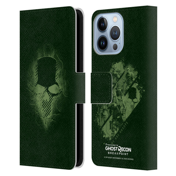 Tom Clancy's Ghost Recon Breakpoint Graphics Ghosts Logo Leather Book Wallet Case Cover For Apple iPhone 13 Pro