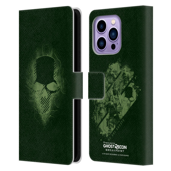 Tom Clancy's Ghost Recon Breakpoint Graphics Ghosts Logo Leather Book Wallet Case Cover For Apple iPhone 14 Pro Max