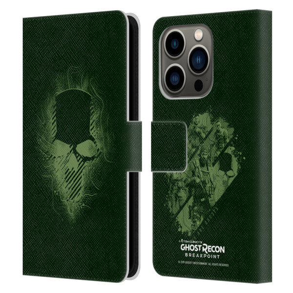 Tom Clancy's Ghost Recon Breakpoint Graphics Ghosts Logo Leather Book Wallet Case Cover For Apple iPhone 14 Pro