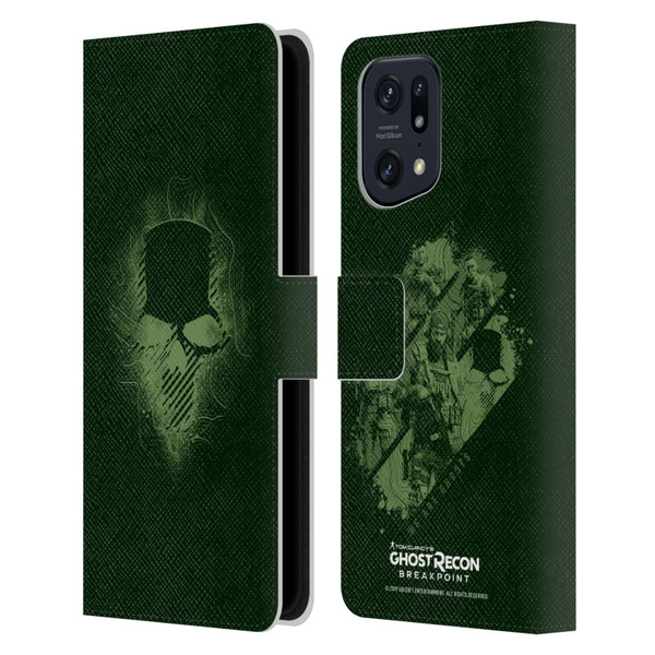 Tom Clancy's Ghost Recon Breakpoint Graphics Ghosts Logo Leather Book Wallet Case Cover For OPPO Find X5