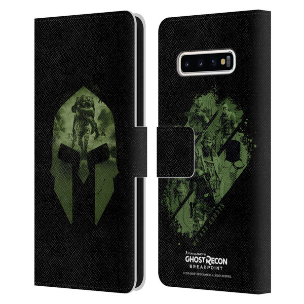 Tom Clancy's Ghost Recon Breakpoint Graphics Nomad Logo Leather Book Wallet Case Cover For Samsung Galaxy S10+ / S10 Plus