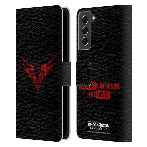 Tom Clancy's Ghost Recon Breakpoint Graphics Wolves Logo Leather Book Wallet Case Cover For Samsung Galaxy S21 FE 5G