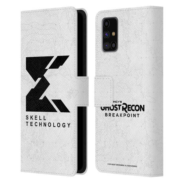 Tom Clancy's Ghost Recon Breakpoint Graphics Skell Technology Logo Leather Book Wallet Case Cover For Samsung Galaxy M31s (2020)