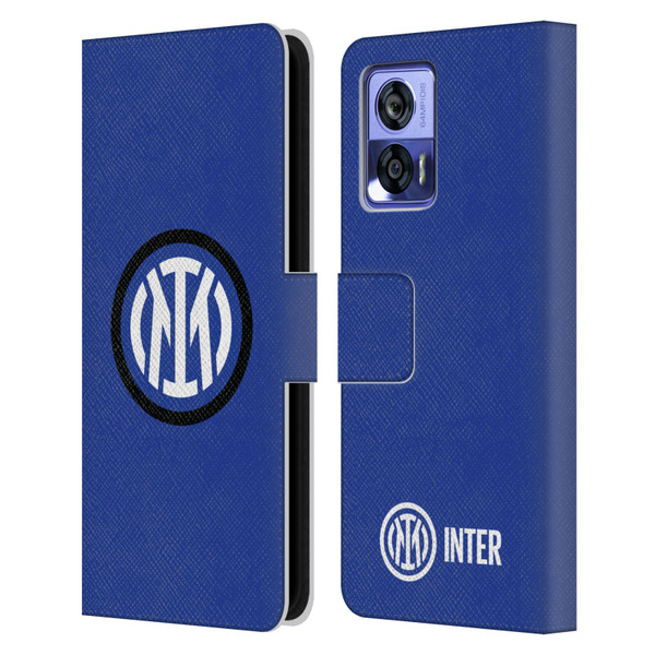 Fc Internazionale Milano Badge Logo Leather Book Wallet Case Cover For Motorola Edge 30 Neo 5G