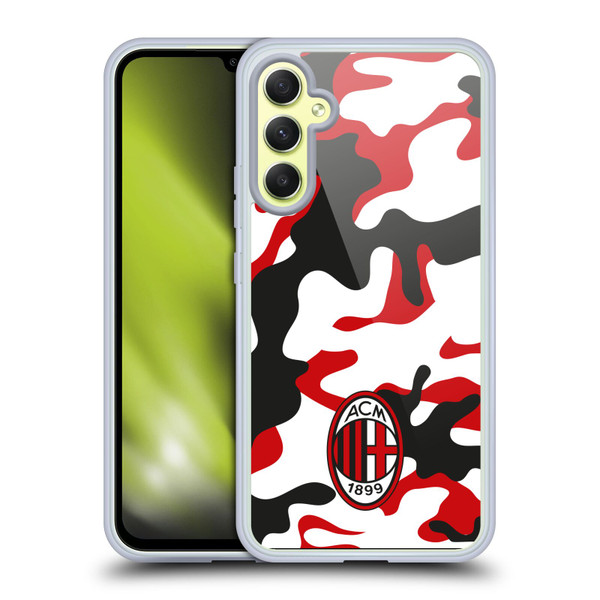AC Milan Crest Patterns Camouflage Soft Gel Case for Samsung Galaxy A34 5G