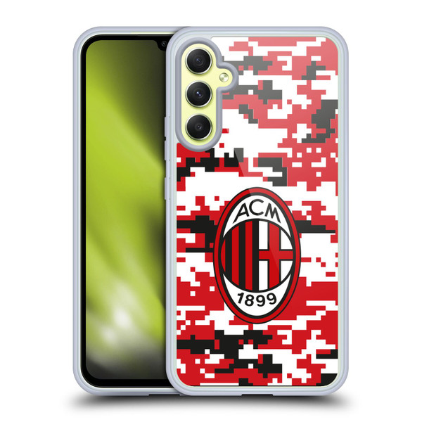 AC Milan Crest Patterns Digital Camouflage Soft Gel Case for Samsung Galaxy A34 5G