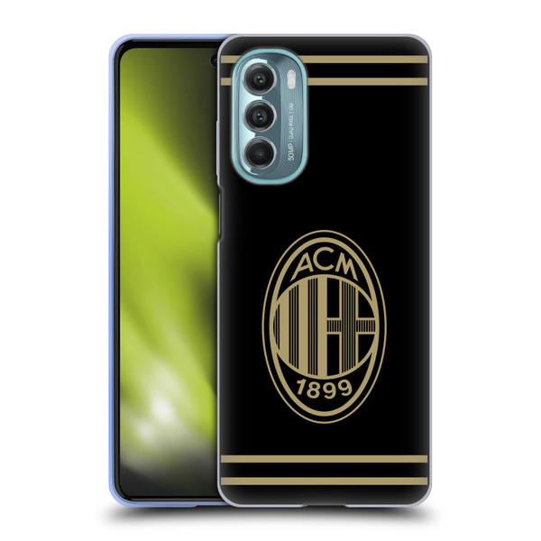 AC Milan Crest Black And Gold Soft Gel Case for Motorola Moto G Stylus 5G (2022)