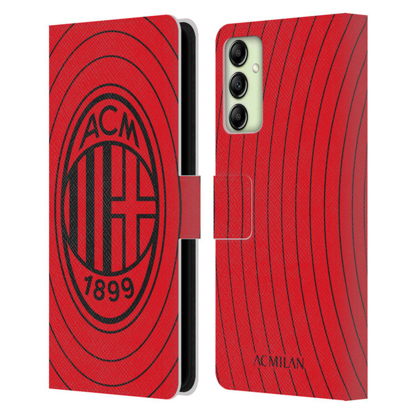 AC Milan Art Red And Black Leather Book Wallet Case Cover For Samsung Galaxy A14 5G