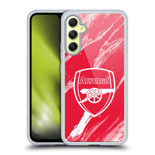 Arsenal FC Crest Patterns Red Marble Soft Gel Case for Samsung Galaxy A34 5G