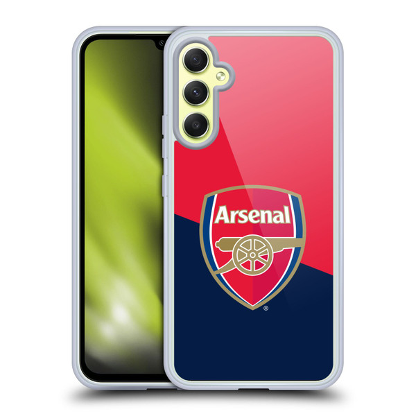 Arsenal FC Crest 2 Red & Blue Logo Soft Gel Case for Samsung Galaxy A34 5G