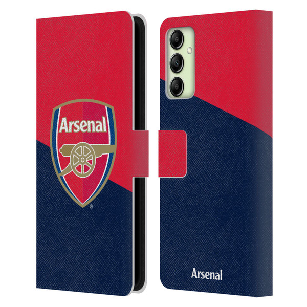 Arsenal FC Crest 2 Red & Blue Logo Leather Book Wallet Case Cover For Samsung Galaxy A14 5G