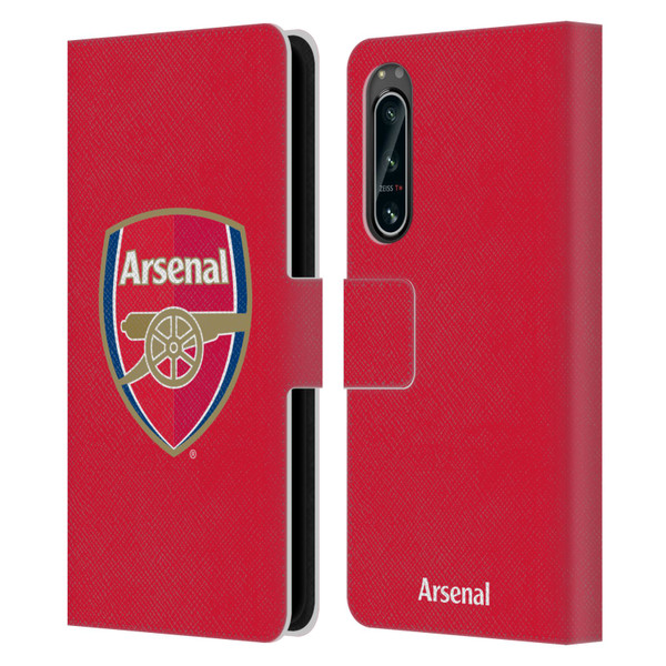 Arsenal FC Crest 2 Full Colour Red Leather Book Wallet Case Cover For Sony Xperia 5 IV