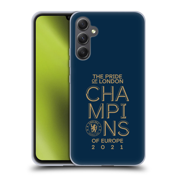 Chelsea Football Club 2021 Champions The Pride Of London Soft Gel Case for Samsung Galaxy A34 5G