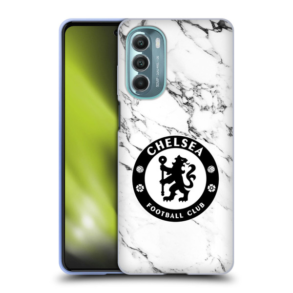 Chelsea Football Club Crest White Marble Soft Gel Case for Motorola Moto G Stylus 5G (2022)