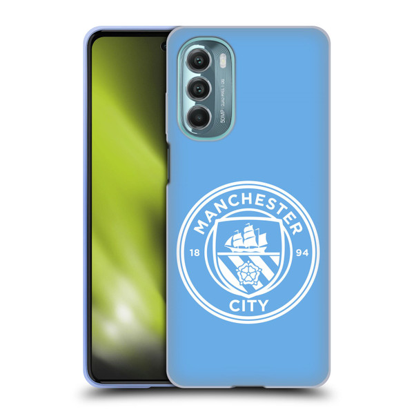 Manchester City Man City FC Badge Blue White Mono Soft Gel Case for Motorola Moto G Stylus 5G (2022)