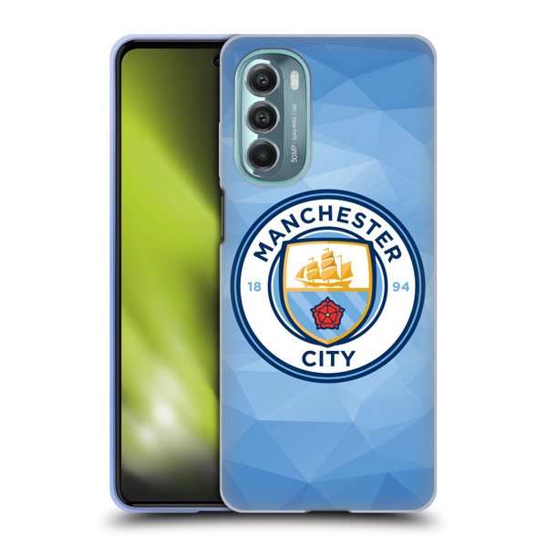 Manchester City Man City FC Badge Geometric Blue Full Colour Soft Gel Case for Motorola Moto G Stylus 5G (2022)