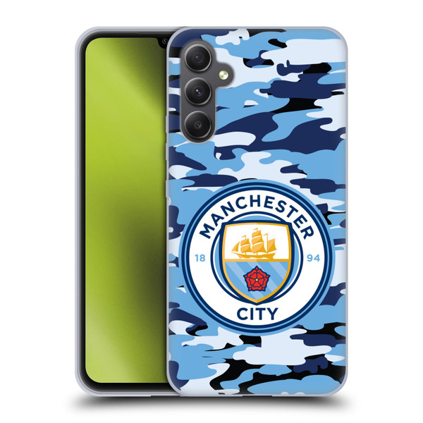 Manchester City Man City FC Badge Camou Blue Moon Soft Gel Case for Samsung Galaxy A34 5G