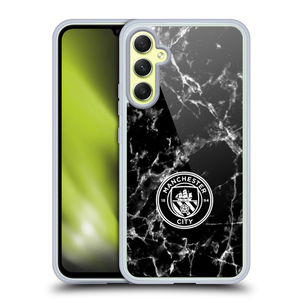 Manchester City Man City FC Marble Badge Black White Mono Soft Gel Case for Samsung Galaxy A34 5G