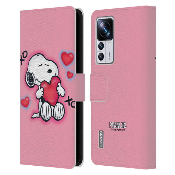 Peanuts Snoopy Boardwalk Airbrush XOXO Leather Book Wallet Case Cover For Xiaomi 12T Pro