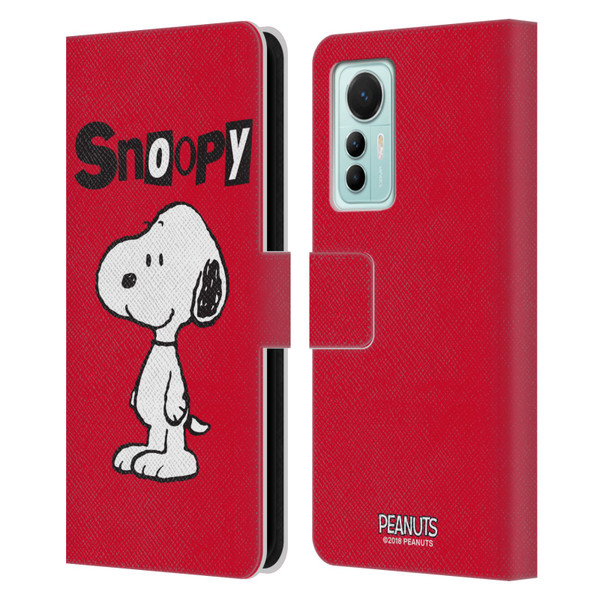 Peanuts Characters Snoopy Leather Book Wallet Case Cover For Xiaomi 12 Lite