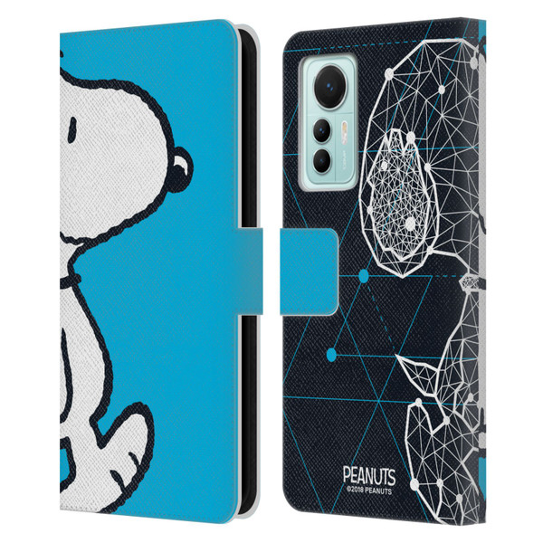 Peanuts Halfs And Laughs Snoopy Geometric Leather Book Wallet Case Cover For Xiaomi 12 Lite