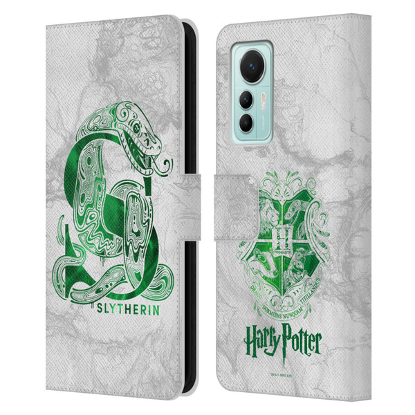 Harry Potter Deathly Hallows IX Slytherin Aguamenti Leather Book Wallet Case Cover For Xiaomi 12 Lite