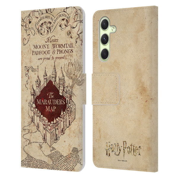 Harry Potter Prisoner Of Azkaban II The Marauder's Map Leather Book Wallet Case Cover For Samsung Galaxy A54 5G