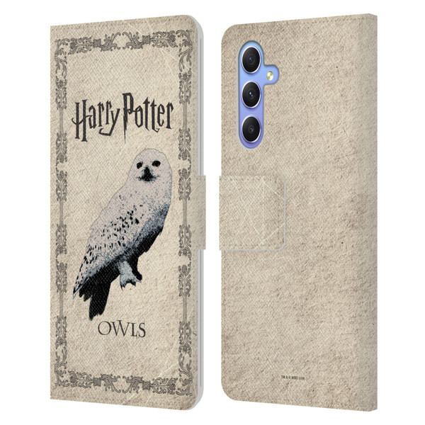 Harry Potter Prisoner Of Azkaban III Hedwig Owl Leather Book Wallet Case Cover For Samsung Galaxy A34 5G