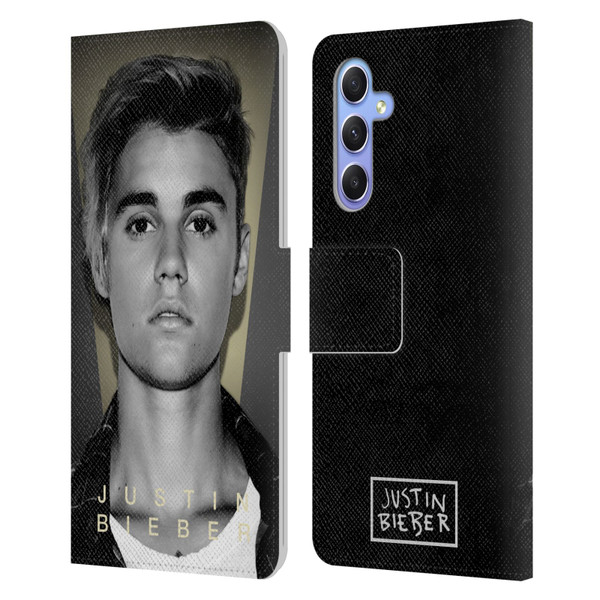 Justin Bieber Purpose B&w What Do You Mean Shot Leather Book Wallet Case Cover For Samsung Galaxy A34 5G