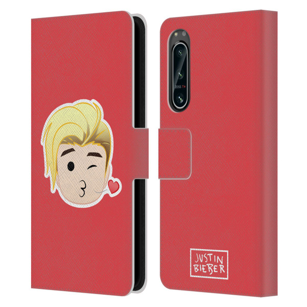 Justin Bieber Justmojis Kiss Leather Book Wallet Case Cover For Sony Xperia 5 IV