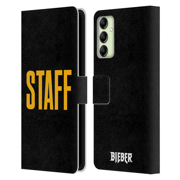 Justin Bieber Tour Merchandise Staff Leather Book Wallet Case Cover For Samsung Galaxy A14 5G