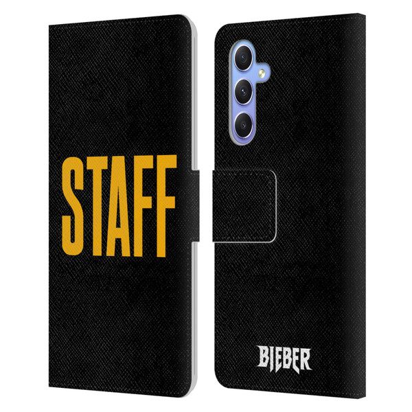 Justin Bieber Tour Merchandise Staff Leather Book Wallet Case Cover For Samsung Galaxy A34 5G